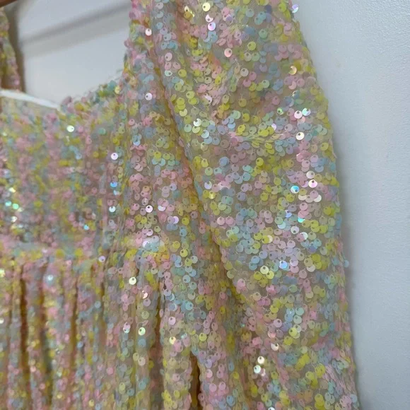 Selkie The Rainbow Sequin Puff Dress - Picture 4 of 16